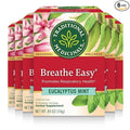 Traditional Medicinals Tea Organic Breathe Easy with Eucalyptus Mint Promotes Respiratory Health Kosher Non-GMO Caffeine-Free Compostable - 96 Tea Bags (Pack of 6