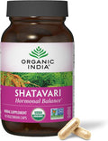 ORGANIC INDIA Shatavari Herbal Supplement - Supports Hormonal Balance Immune and Inflammatory Response Vegan Gluten-Free USDA Organic Supports Reproductive Health - 90 Capsules