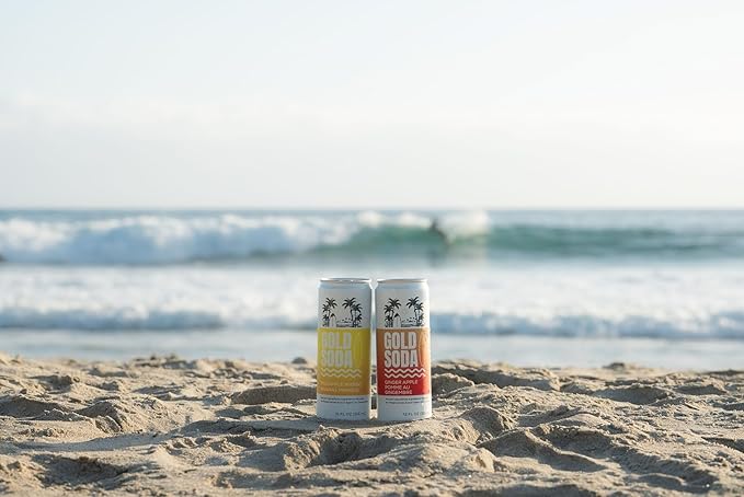 Gold Soda - Natural Ingredients - Organic Cane Sugar - Non-GMO - No Preservatives - Monk Fruit - Sparkling Water - Made with Natural and Organic Flavors 12 Fl Oz (24 Pack) (24 Pack Pineapple Mango)