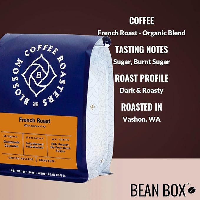 Bean Box Coffee Sampler - Roasted by Blossom 4-Pack Whole Bean Coffee Gourmet Coffee
