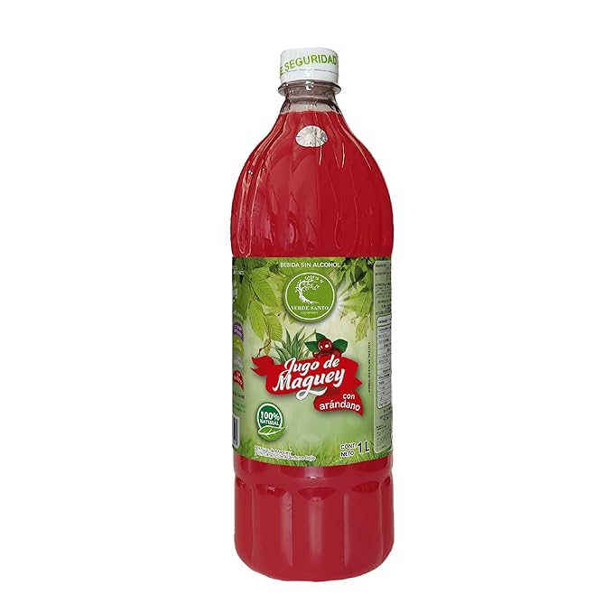Verde Santo Maguey Juice with Cranberry 100% Natural 1 Liter