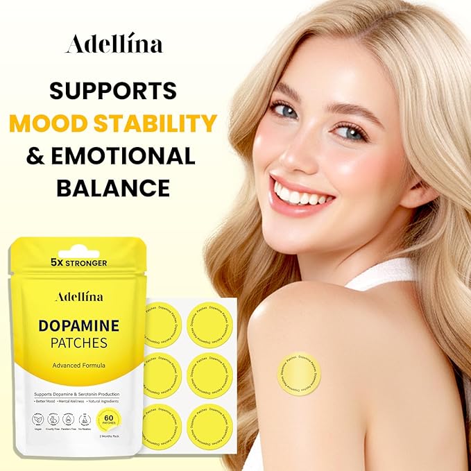 Dopamine Patches Extra Strength 60 Count: Mood Boost Patches for Daily Mental Wellness - Supports Dopamine &amp Serotonin Balance for Men Women 2Months Pack