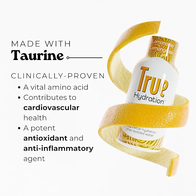 True Hydration Shots Lemonade Lemongrass Flavor – 12 Pack of 1.93 fl oz – Electrolytes – Amino Acids – Zero Sugar – Zero Sodium – Vegan – Gluten-Free Hydration