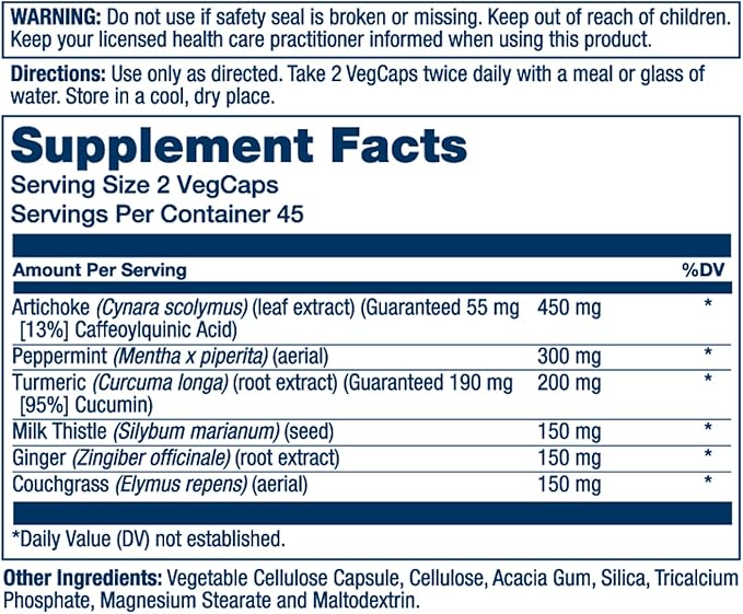 SOLARAY Gallbladder Support Formula | Healthy Gallbladder &amp Liver Support | 30 Servings | 90 VegCaps