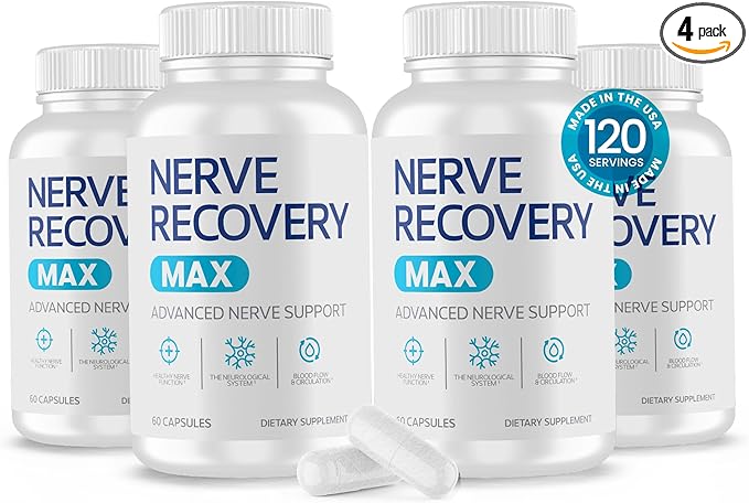 Non-GMO Advanced Nerve Support Supplement with Vitamin D3 and Alpha Lipoic Acid for Nerve Protection and Restoration - Made in The USA - 120-Day Supply 4 Bottles