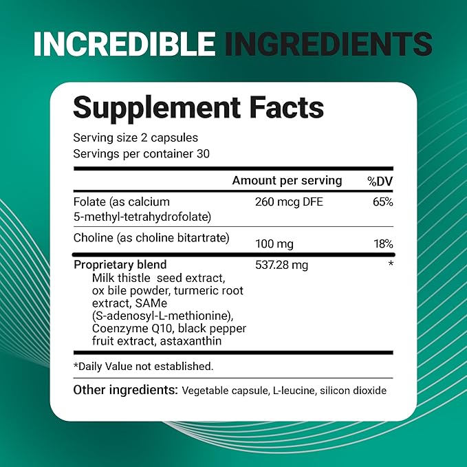 Dr. Berg Liver Cleanse Detox Capsules w/Unique Blend of Milk Thistle Ox Bile &amp Folate - Liver Supplement Includes Turmeric Black Pepper &amp Choline - 60 Capsules