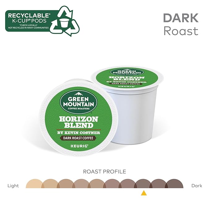 Green Mountain Coffee Roasters Horizon Blend Coffee by Kevin Costner Keurig Single Serve K-Cup Pods 60-Count (6 x 10 Count Boxes)