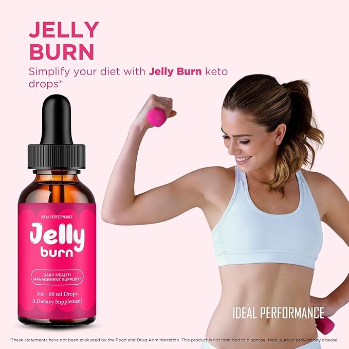 Jelly Burn Drops Official Jelly Burn Supplement Drops with All Natural Ingredients - Maximum Strength Advanced Formula Overall Health &amp Wellness Premium JellyBurn Droppers Support Reviews (3 Pa