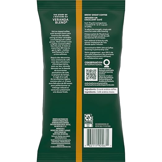 Starbucks SBK11020676 Premium Blonde Roast Ground Coffee 2.5oz (Pack of 18) Packaging may vary
