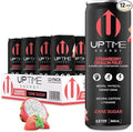 UPTIME Energy Drink Strawberry Dragon Fruit Cane Sugar 12 Pack Vitamin C L Theanine Calcium Energy Drinks for Focus Support 142mg of Natural Caffeine per Serving Clean Natural 12 fl oz Cans