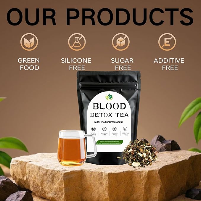 Jamaican Garden Blood Detox Tea 100% Wildcrafted Herbs with Guaco Burdock Root Oregano Cinnamon Moringa Hand Picked and Sun-Dried in the Blue Mountains of Jamalca Gentle For Daily Use (2pcs)