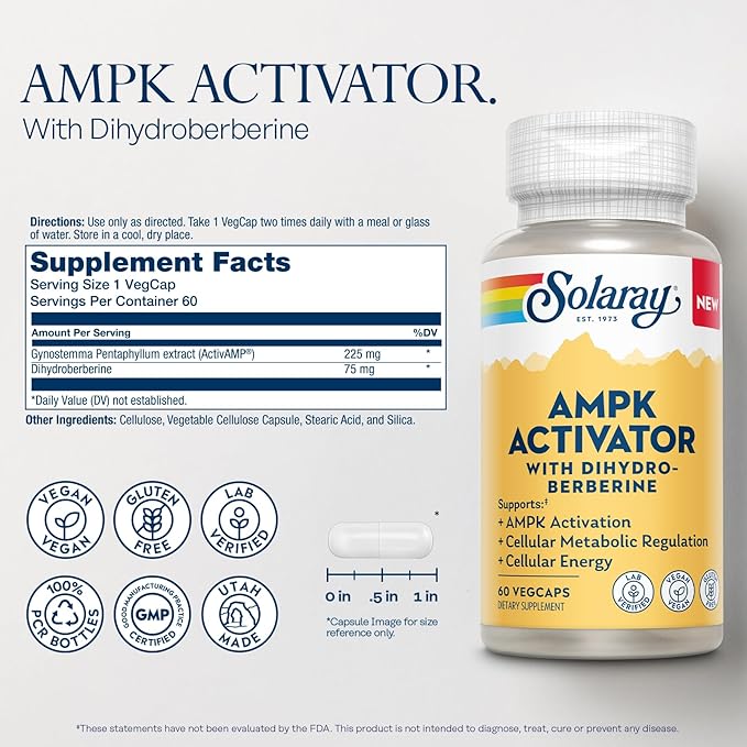 SOLARAY AMPK Activator with Dihydroberberine 60 CT