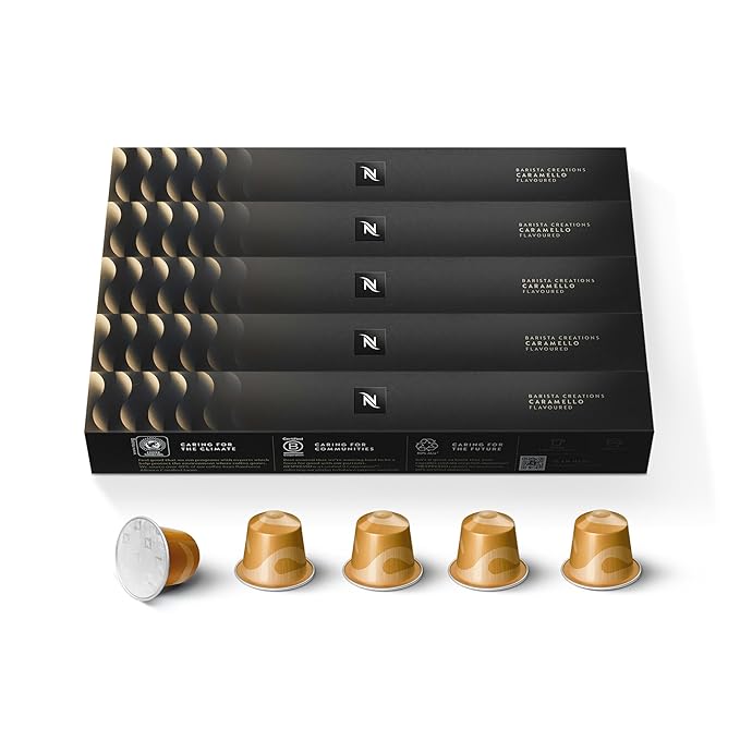 Nespresso Capsules Original Line Caramello Medium Roast Espresso Coffee 50 Count Espresso Coffee Pods