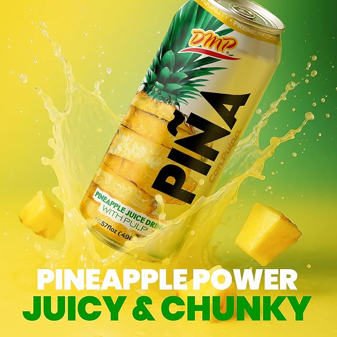 De Mi Pais Pineapple Juice with Pulp Premium Quality Canned Beverage Refreshing Piña Fruit Drink Organic Pineapple Juice Perfect for Groceries Size 16.57 Fl Oz 24-Pack