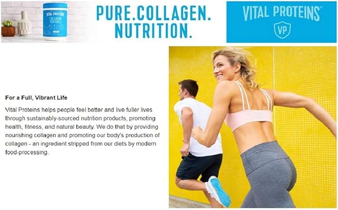 Vital Proteins Natural Whole Nutrition Collagen Peptides - Pasture Raised Grass Fed Paleo Friendly Gluten Free Single Ingredient - 24 Ounce