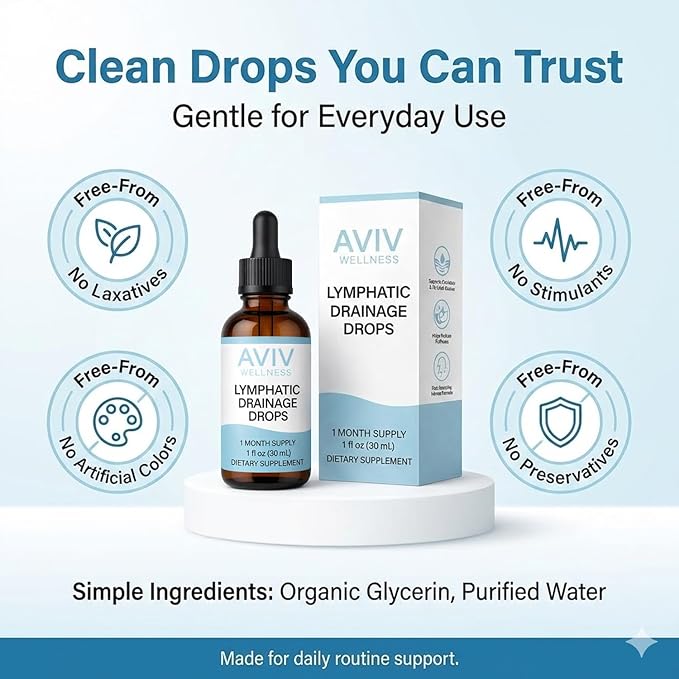 IRMI Avivwellness Lymphatic Drainage Drops Organic Lymphatic Liquid Drops- Herbal Liquid Blend - 1 fl oz (30 mL)
