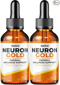 (2 Pack) Neuron Gold Drops NeuronGold Liquid Supplement Neuropathy Nutritional Support For Health Relief Nerve Pain Vitamins Stimulator Regeneration for Memory Focus Concentration Clarity (4 oz)