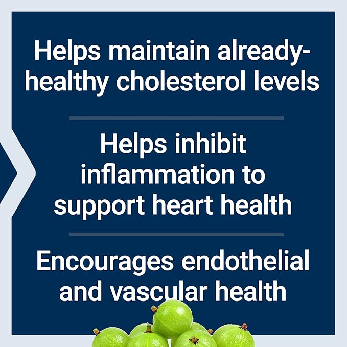 Life Extension Advanced Lipid Control amla Extract Indian Gooseberry Heart Health endothelial Health Vegetarian Gluten-Free 60 Capsules