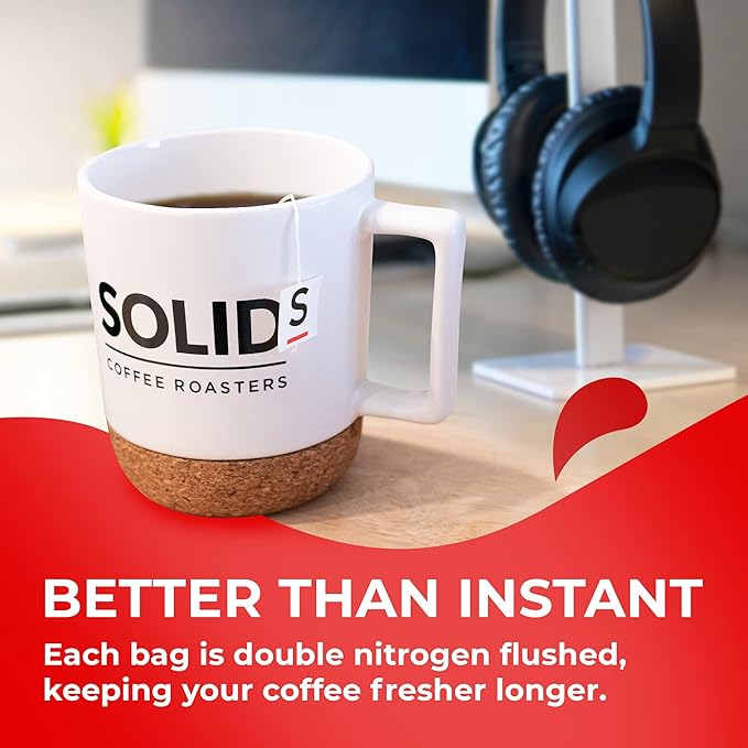 Colombia Medium Roast Coffee Tea Bags Single Serve Coffee in Tea Bags for On-the-Go Brew Cold Brew Bags Alternative to Instant Coffee Packets Single Origin Box of 10 - SOLID Coffee Roaster’s