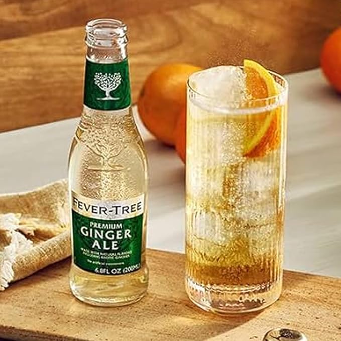 Fever Tree Premium Ginger Ale 15 Pack - Premium Quality Mixer and Soda - Refreshing Beverage for Cocktails &amp Mocktails 150ml Cans
