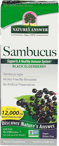 Nature's Answer Sambucus Dietary Supplement Original For Daily Immune and Antioxidant Support | Alcohol-Free Gluten-Free &amp Vegan 8oz
