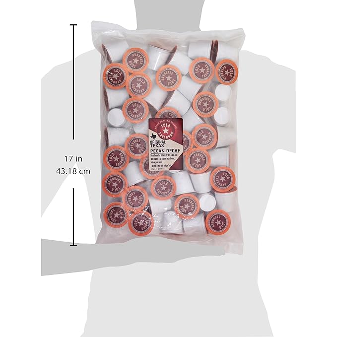 Lola Savannah Texas Pecan Decaf Coffee Pods Flavored Coffee in Pod Shaped Containers 50 Count