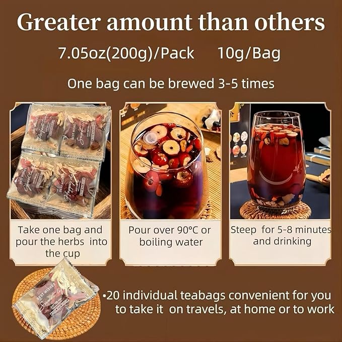 Eastrue Ginger Goji Berry Tea-Traditional Chinese Herbal Tea for Women with Jujube Red DatesLongan Sweet &amp Spicy Postpartum Essentials &amp Menopause SupportMothers Milks Lactation TeaCaffei