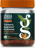 Gaia Herbs Turmeric Supreme Adult Daily - Daily Support for Healthy Active Lifestyle* - USDA Certified Organic Blend of Turmeric &amp Supportive Herbs - 40 Vegan Gummies (20 Servings)