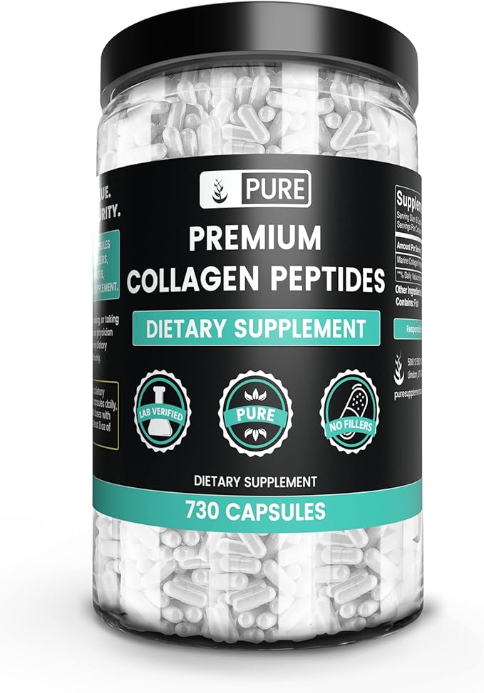 Pure Original Ingredients Collagen Peptides (730 Capsules) No Magnesium Or Rice Fillers Always Pure Lab Verified