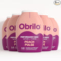 Obrilo Performance Energy Dye Free Water Enhancer - L-Theanine + Taurine + Vitamin Complex + Ginseng + Guarana Seed 2.0 Fl. Oz. x 5 Bottles (Peach Pulse)