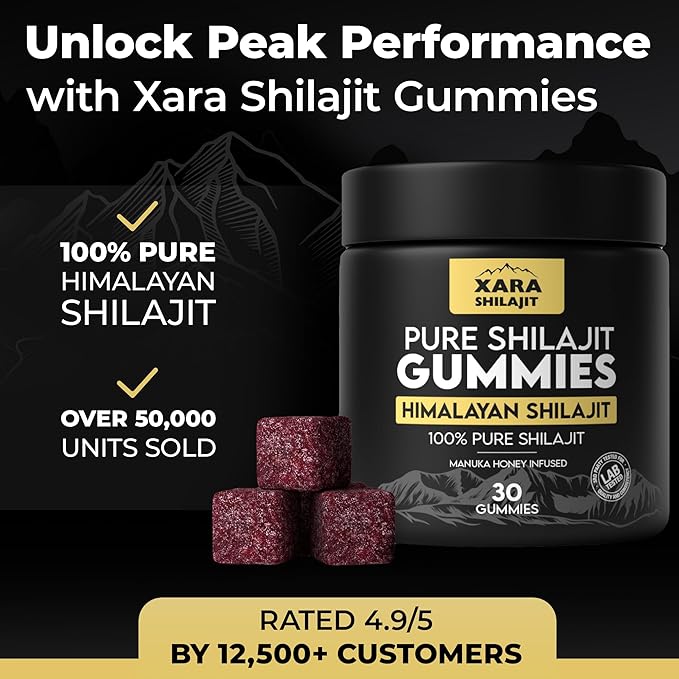 Pure Himalayan Shilajit Gummies for Men Gummies 85+ Trace Minerals &amp Fulvic Acivd No Added ssugarNatural Energy &amp Vitality Support