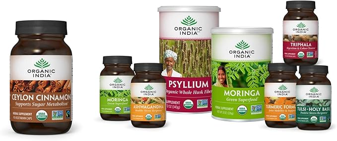 ORGANIC INDIA Ceylon Cinnamon Herbal Supplement - Vegan Gluten-Free Kosher USDA Certified Organic Non-GMO - 90 Capsules
