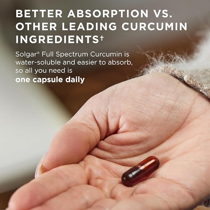 Solgar Full Spectrum Curcumin - 60 LiCaps - Superior Absorption - Brain Joint &amp Immune Health - Non-GMO Vegan Gluten Free Dairy Free - 60 Servings