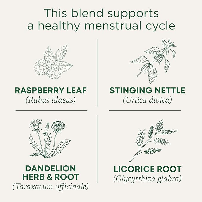 Traditional Medicinals Tea Organic Healthy Cycle Supports Healthy Menstrual Cycles Kosher Non-GMO Caffeine-Free Compostable 96 Tea Bags (6 Pack)