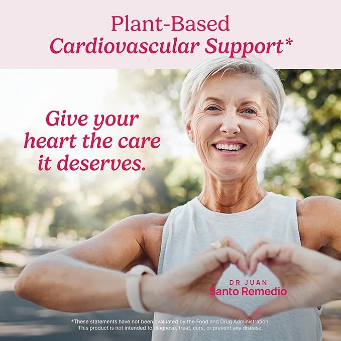 Santo Remedio Cholesterol Plus with Red Yeast Rice &amp Cocoa Cardiovascular Support Supplement for Heart Health Gluten-Free Non-GMO Capsules 30 Servings | Gift for Wellness Care