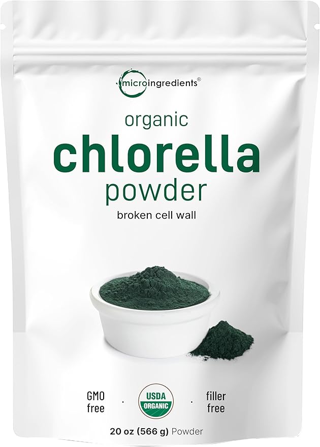 Micro Ingredients Organic Chlorella Powder 20 Ounces | Broken Cell Wall for Complete Absorption | Raw Superfood Supplement Rich in Protein &amp Vitamins | Non-GMO Vegan Non-Irradiated