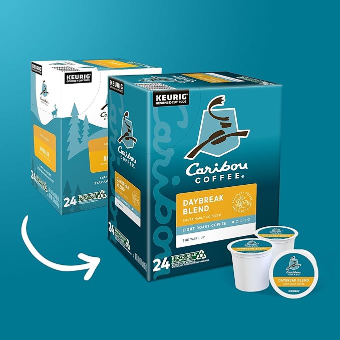 Caribou Coffee Daybreak Morning Blend K-Cups for Keurig Brewers 24 Count (Pack of 4)