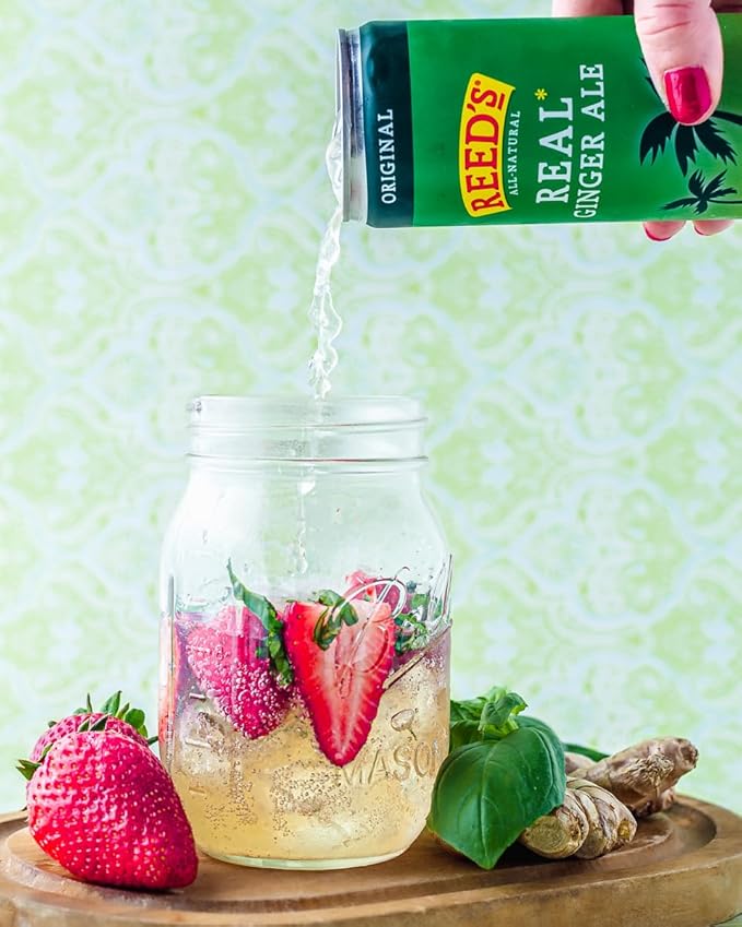 Reed's Real Ginger Ale - Made with Pressed Organic Ginger - Crisp Classic Taste - 12oz Slim Cans 24 Pack
