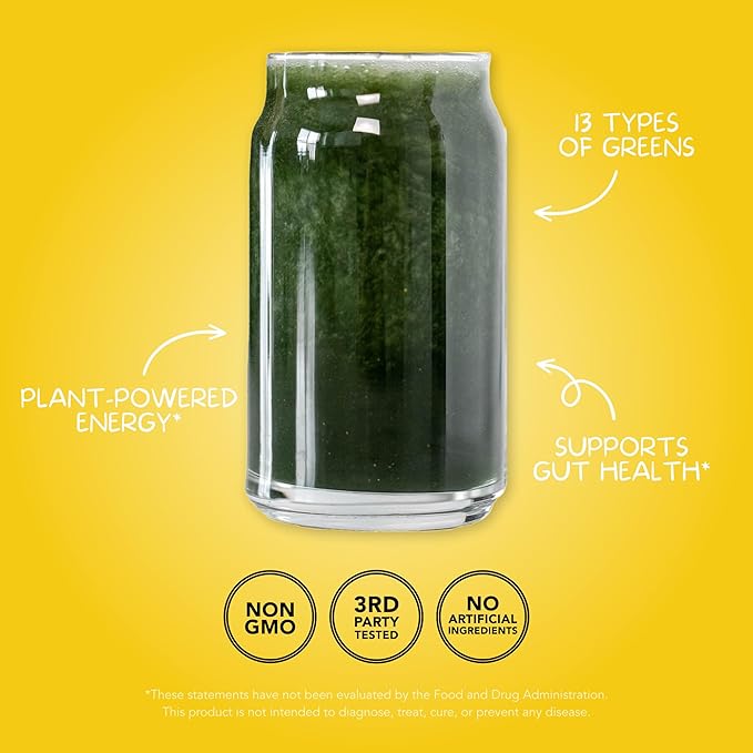 Clean Simple Eats Super Greens Powder Naturally Flavored Greens Powder with Chlorella Spirulina Superfoods &amp Prebiotic Fiber No Artificial Ingredients Gluten Free Sweet Lemon Flavor 30 Serv