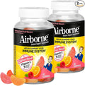Airborne 750mg Vitamin C Immune Support Supplement Gummies for Adults Assorted Fruit Flavor Gluten Free Crafted Blend with Powerful Antioxidants Vitamins A C &amp E 42 Gummies (2 Pack)