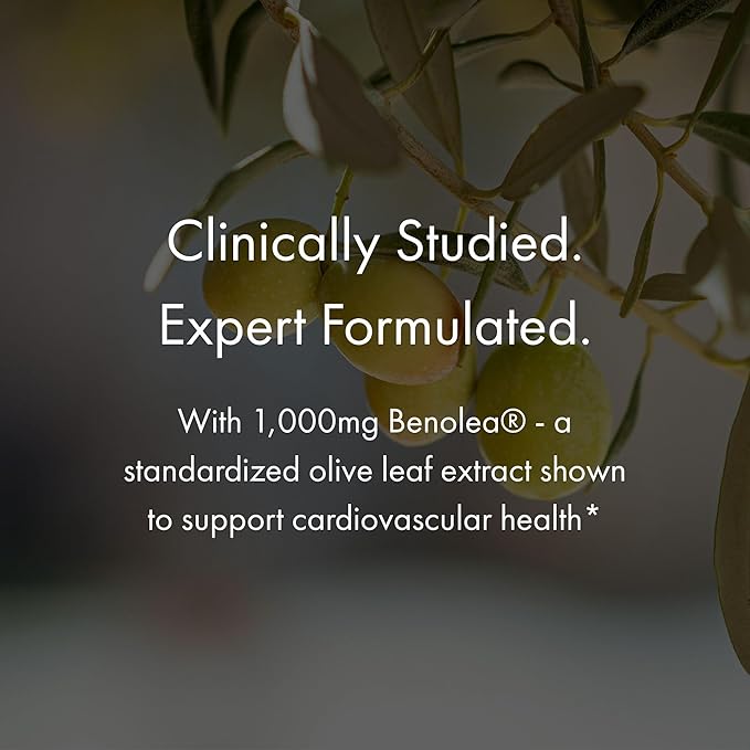 NAOMI BP Advanced Potent Ingredients for Blood Flow and Circulation Endothelial Function Supports Cardiovascular and Arterial Health 1000mg Olive Leaf Extract 180mcg Vitamin K2 (Small 60 Count)
