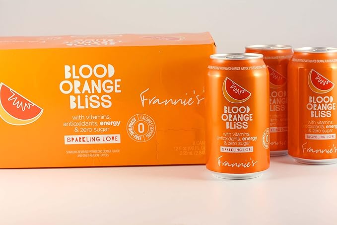 AmishTastes Frannie’s Blood Orange Bliss Sparkling Beverage Protected With High-Density Foam 12 Oz. (Case of 24)