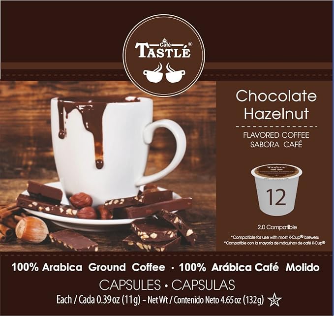 Cafe Tastlé Chocolate Hazelnut Single Serve Coffee 72 Count (Pack of 6)