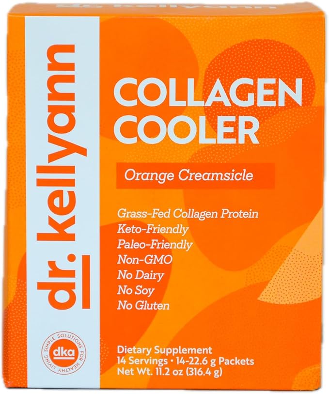 Dr. Kellyann Collagen Cooler – Orange Creamsicle | 15g Grass-Fed Collagen Protein per Serving | Keto &amp Paleo Friendly Non-GMO Dairy-Free | 14 Servings