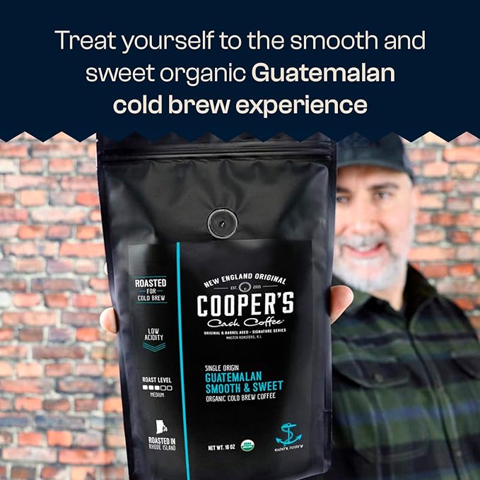 Guatemala Organic Cold Brew Coffee Single Origin &amp Gourmet Beans Tasting Notes of Milk Chocolate Creamy Caramel &amp A Hint of Orange Medium Roast Whole Bean 16 oz Coffee Bag
