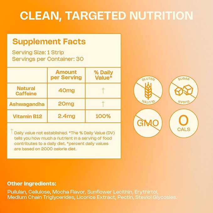 MeltinStrips® Daily Wellness Essentials | Nootropic Energy for Focus Drug-Free Sleep Aid &amp Skin Glow | Vegan Sugar-Free 24-Hour Wellness Kit | 90 Fast Dissolving Oral Strips
