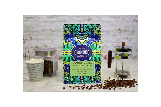 Orinoco Dubai-Style Chocolate Flavored Coffee 3lb bag Light Roast Ground Coffee 100% Arabica beans