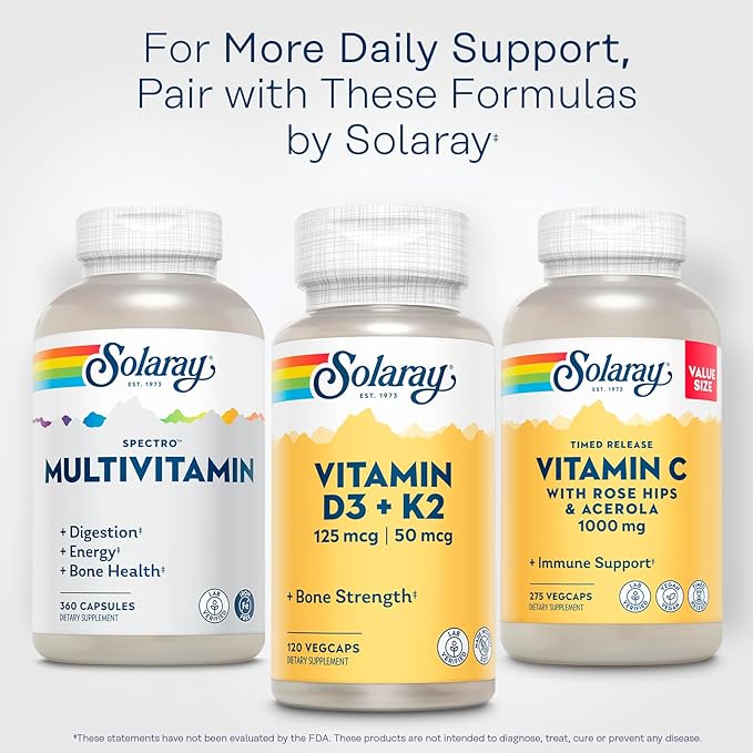 SOLARAY Spectro Multivitamin Iron Free - Multi Vitamin w/Calcium Magnesium Energizing Greens Digestive Enzymes - Digestion Cellular Energy Bone Health Immune Support 60 Servings 360 Capsules