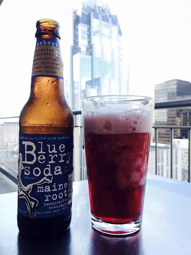 Maine Root Hand Crafted Blueberry Soda 12 fl oz (24 Glass Bottles)