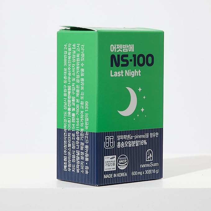 namuSum Last Night NS-100 Relaxation Support Supplement with Korean Red Pine Oil &amp L-Theanine 30 Pills